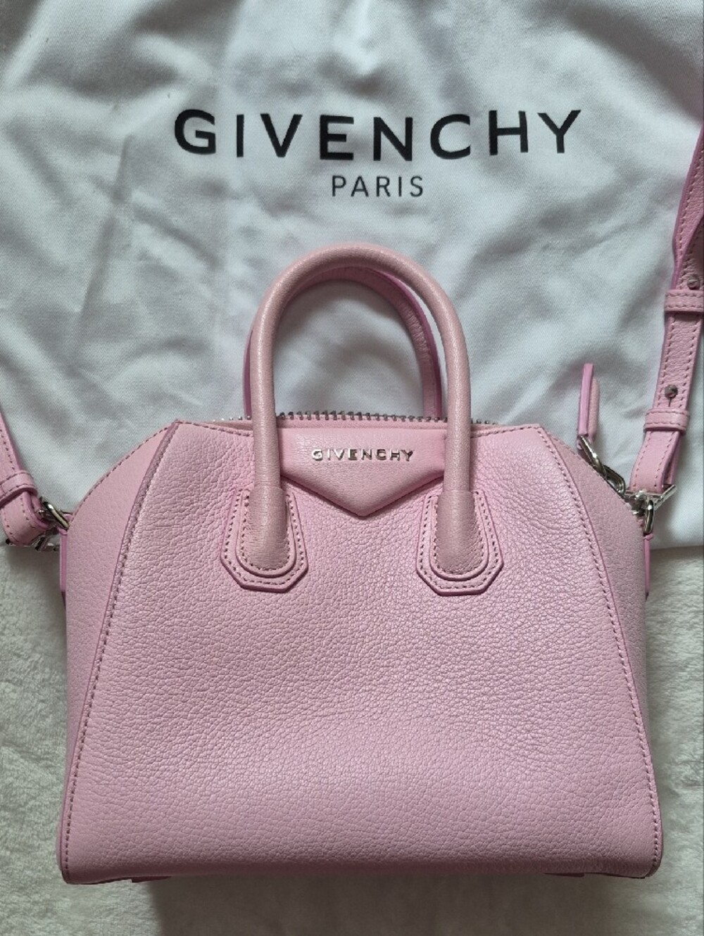Givenchy Pink Pebbled Leather Mini Satchel - Picture 3 of 14
